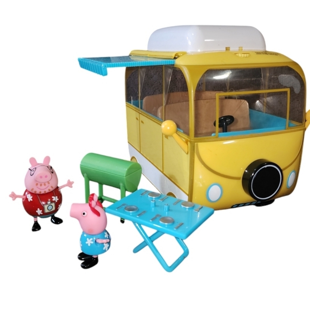 Peppa Pig Playset Toy CamperVan Figures & Accessories Awning Removable Top 2003